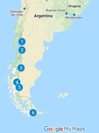 map of patagonia and the mythical route 40