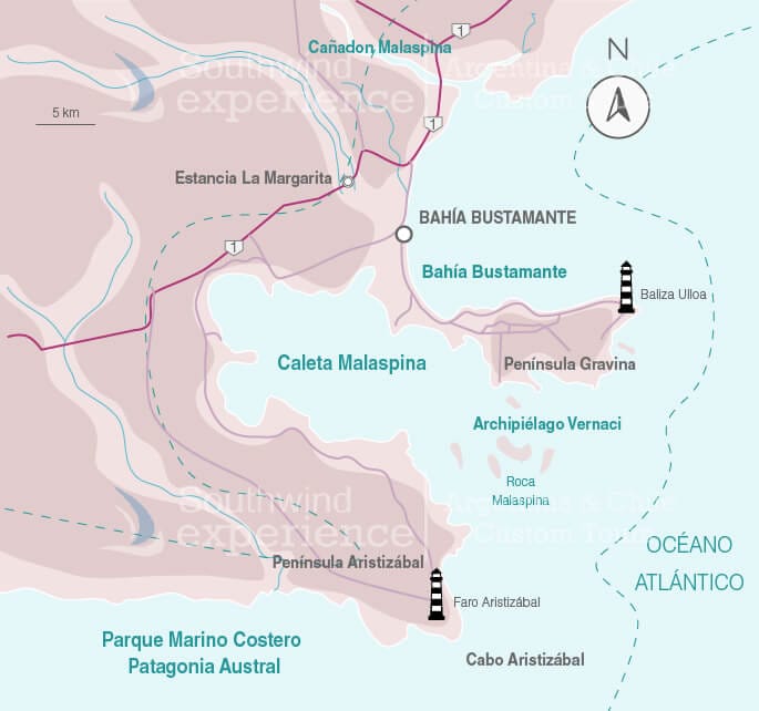 Bahia Bustamante Map